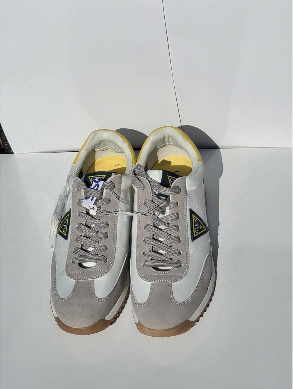 Guess GMGOBERT Sneakers Mens Size 12 Grey White Yellow Memory Foam GMGOBERT